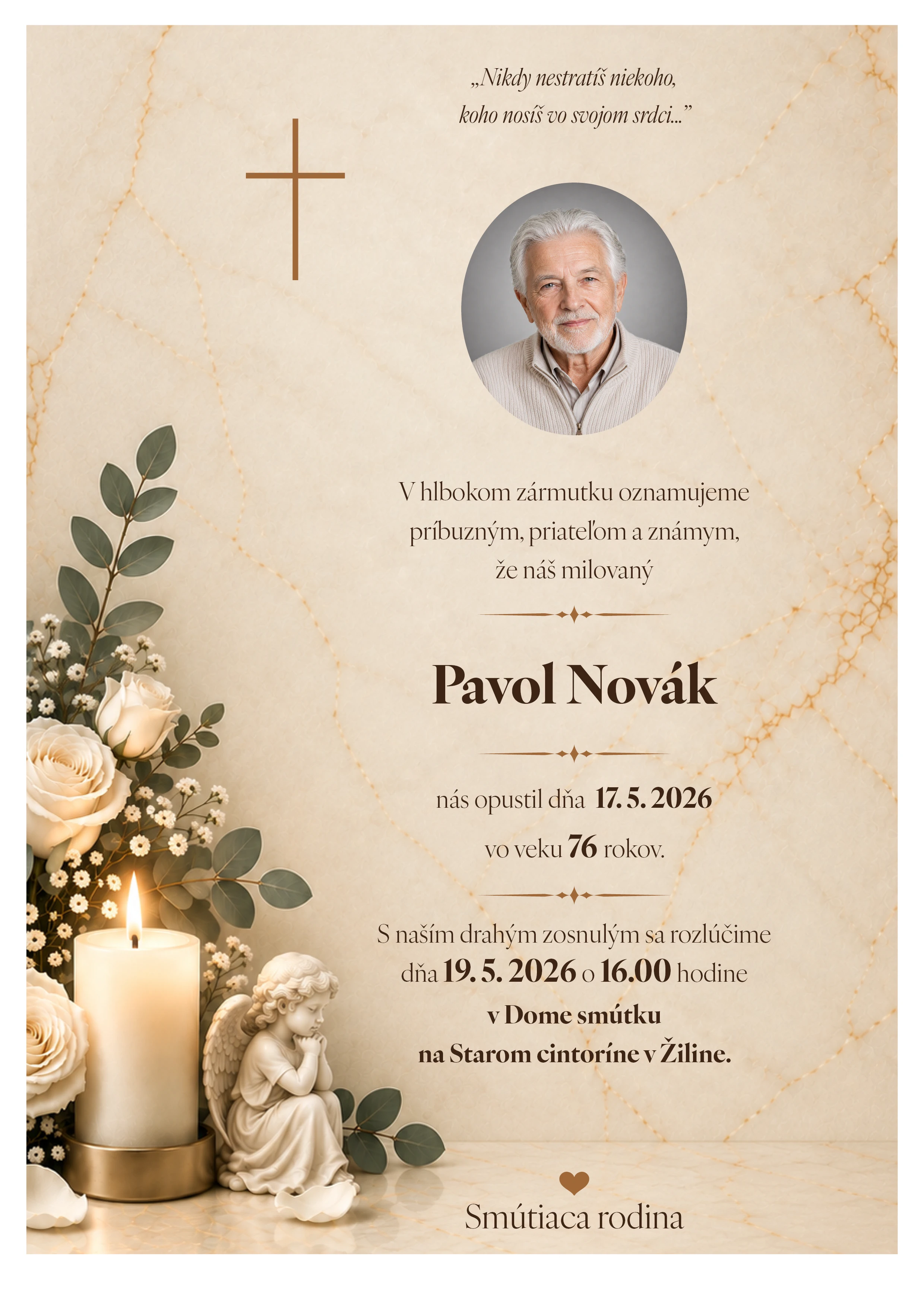 Smútočné oznámenie 11 - pohrebné služby LAuK