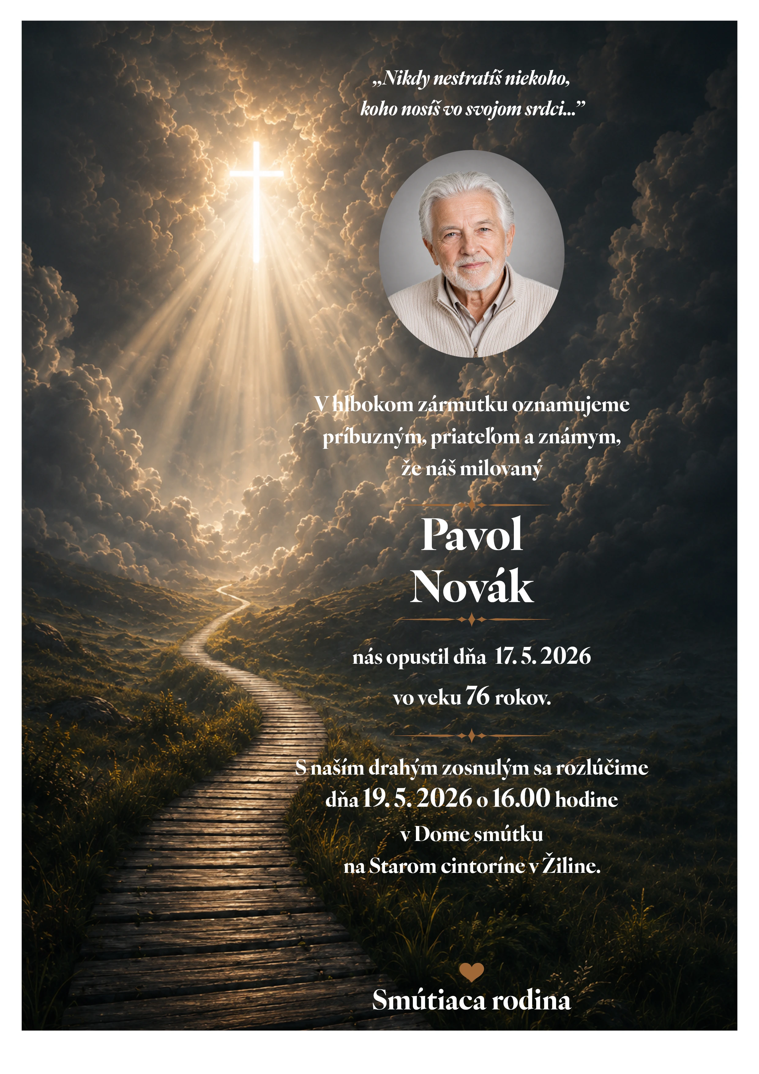 Smútočné oznámenie 19 - pohrebné služby LAuK