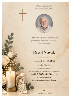 Smútočné oznámenie 11 - pohrebné služby LAuK