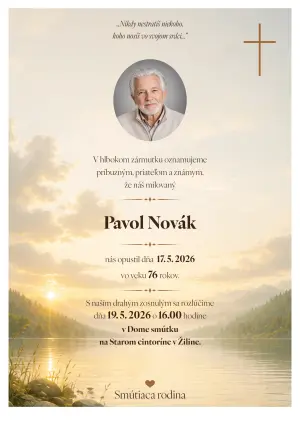 Smútočné oznámenie 15 - pohrebné služby LAuK