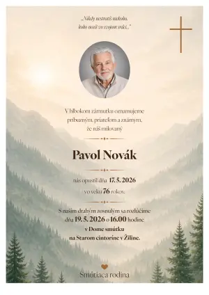 Smútočné oznámenie 17 - pohrebné služby LAuK