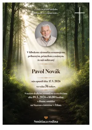 Smútočné oznámenie 18 - pohrebné služby LAuK