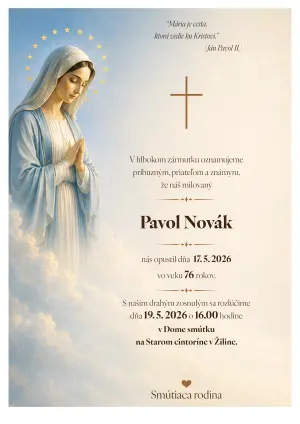 Smútočné oznámenie 24 - pohrebné služby LAuK