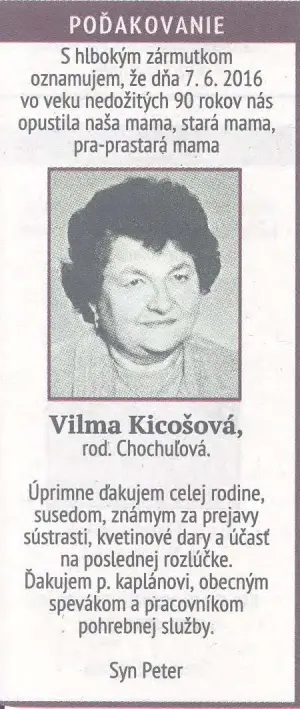 Poďakovanie 283 - pohrebné služby LAuK