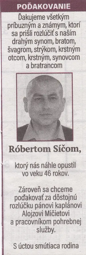 Poďakovanie 241 - pohrebné služby LAuK