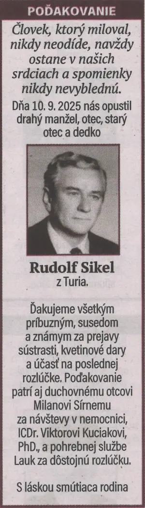 Poďakovanie 33 - pohrebné služby LAuK