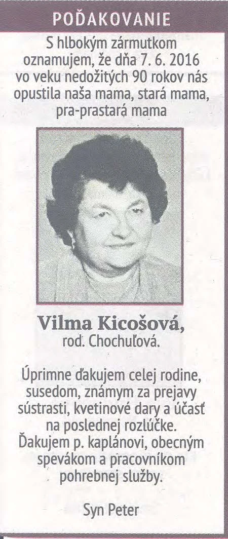 Poďakovanie 283 - pohrebné služby LAuK